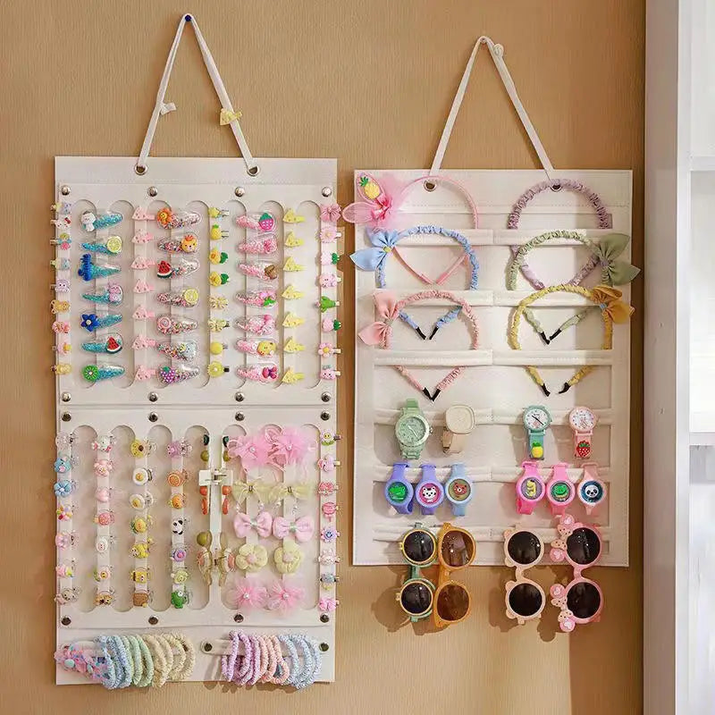 Accessoires pour cheveux, organisateur de rangement suspendu, décoration murale, rangement des nœuds de cheveux, pinces à cheveux, corde à cheveux, lunettes, rangement d'organisation
