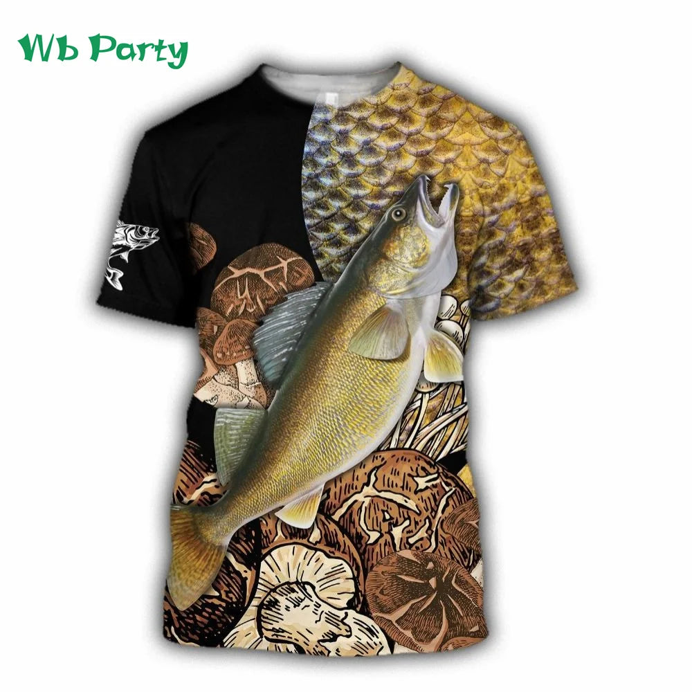 Camisas para hombre, camiseta gráfica con estpado de peces, camiseta de manga corta para hombre, camisetas con gráficos