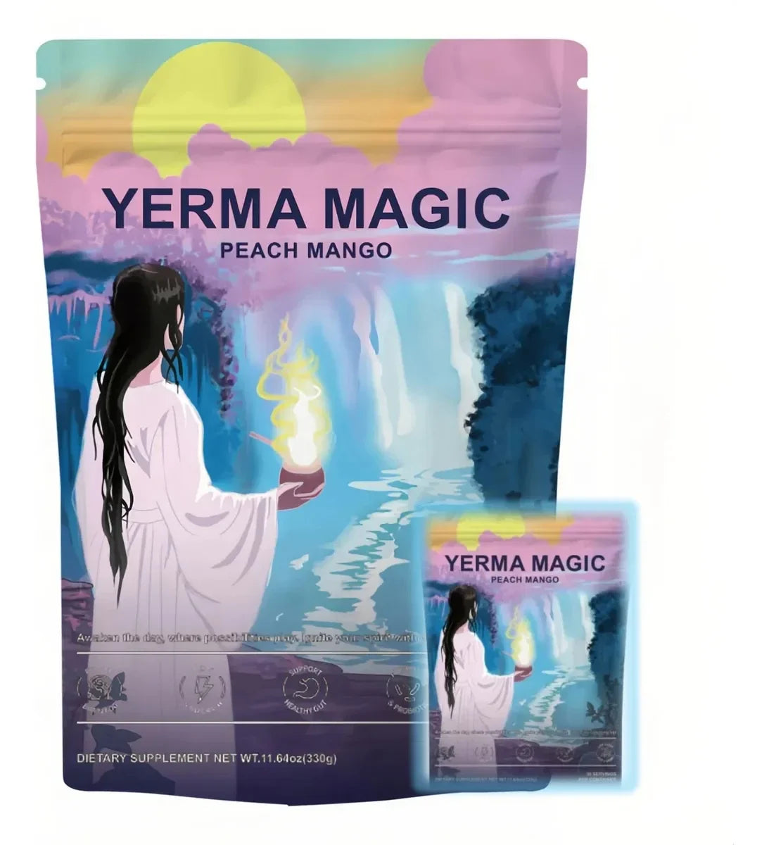 YERMA MAGIC Poudre de Yerba Mate instantanée - Soutient l'énergie et la santé intestinale