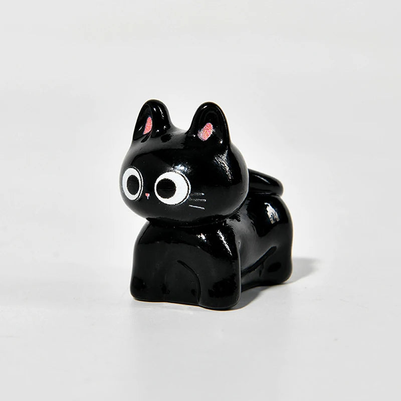 New Miniature Cartoon Cat Figurine, Resin Micro Landscape, Home Ornaments, Cute Kitten, Office Room Decoration