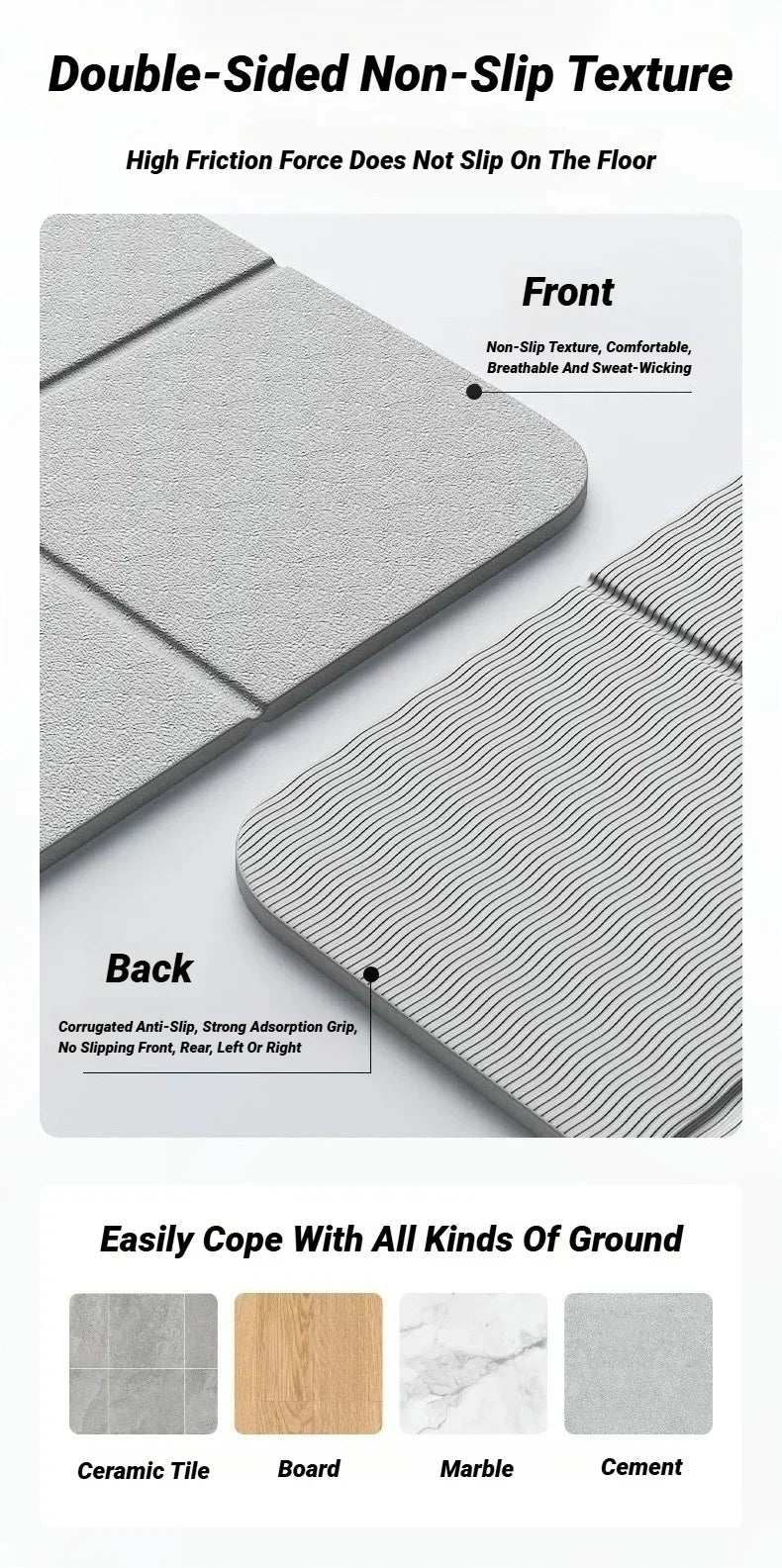 Nouveau tapis de Yoga pliable écologique Tpe pliant voyage Fitness exercice Double face antidérapant pour les Pilates et les entraînements au sol