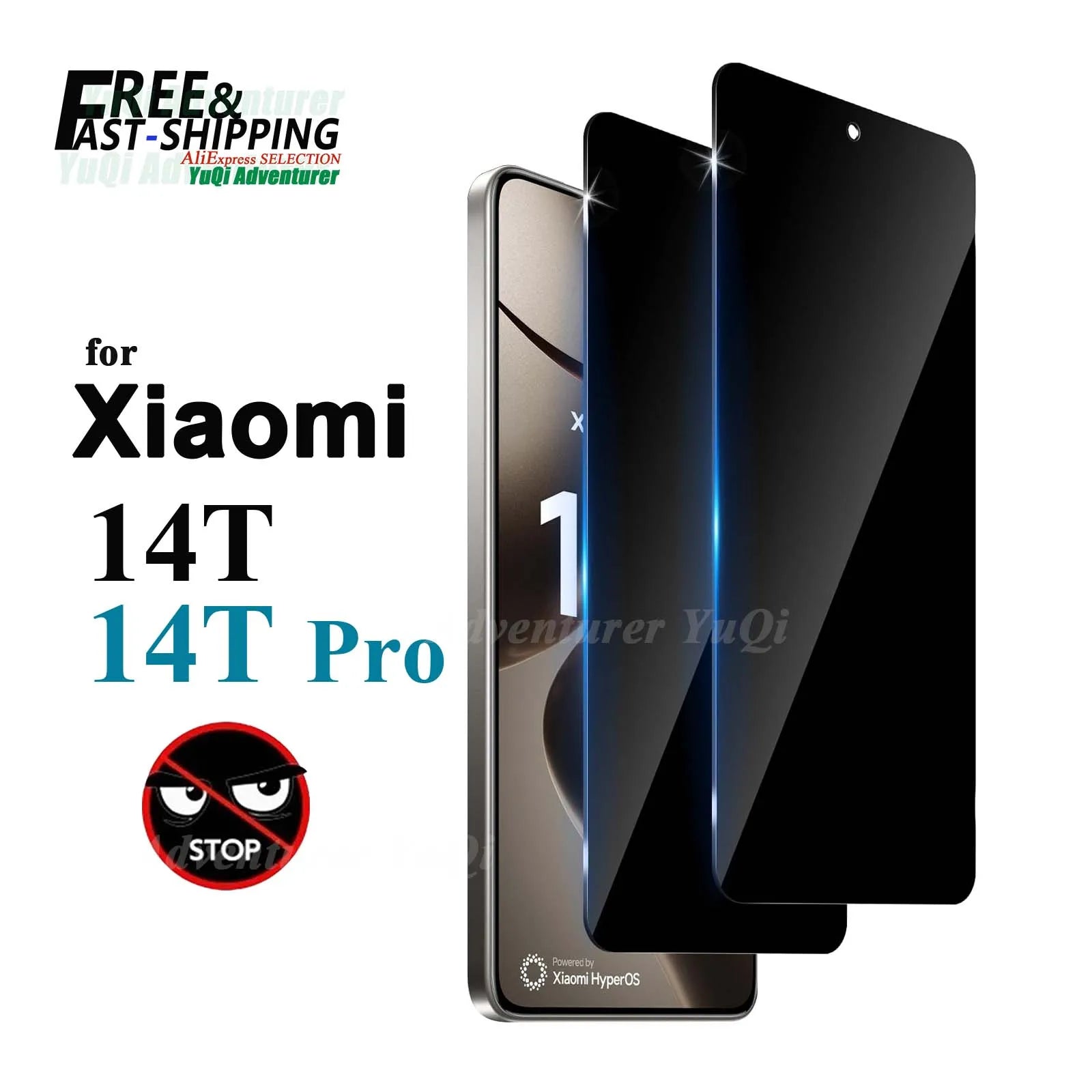 Protecteur d'écran Anti-espion pour Xiaomi 14T Pro, verre trempé, vie privée, Peep Scratch 9H, étui amical en mica à haute teneur en aluminium