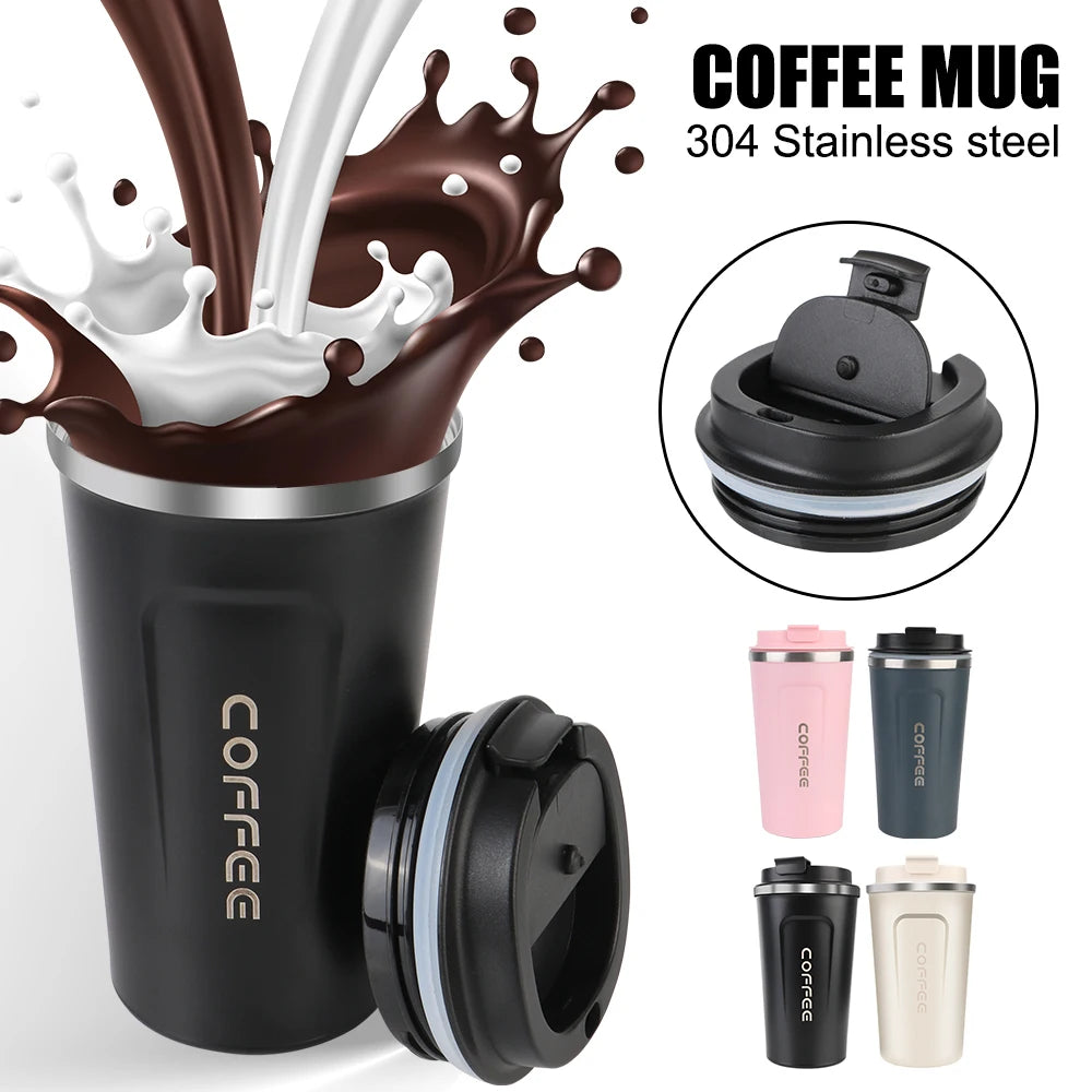 Tasse Thermos de voiture Thermo café pour thé eau café anti-fuite tasse Thermo de voyage tasse à café 380/510ML Double acier inoxydable