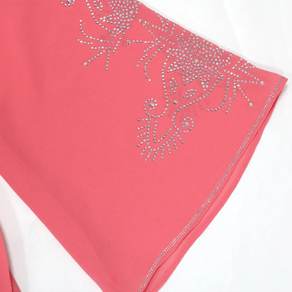 Eid Jalabiya - Women's Muslim Evening Dress, Diamond Lace-Up Arabic Abayas, Long Dresses, Elegant Dress, Educational Dress for Ramadan