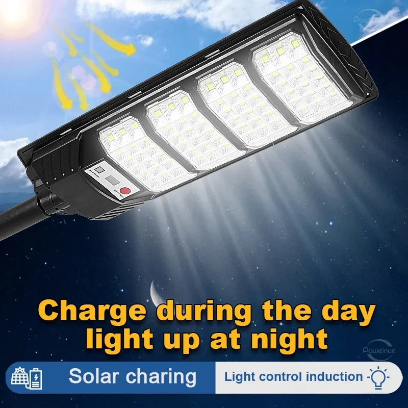 10000W Ultra Powerful Outdoor Solar Lights, 320° Wide Beam Angle, Adjustable Brightness Streetlights