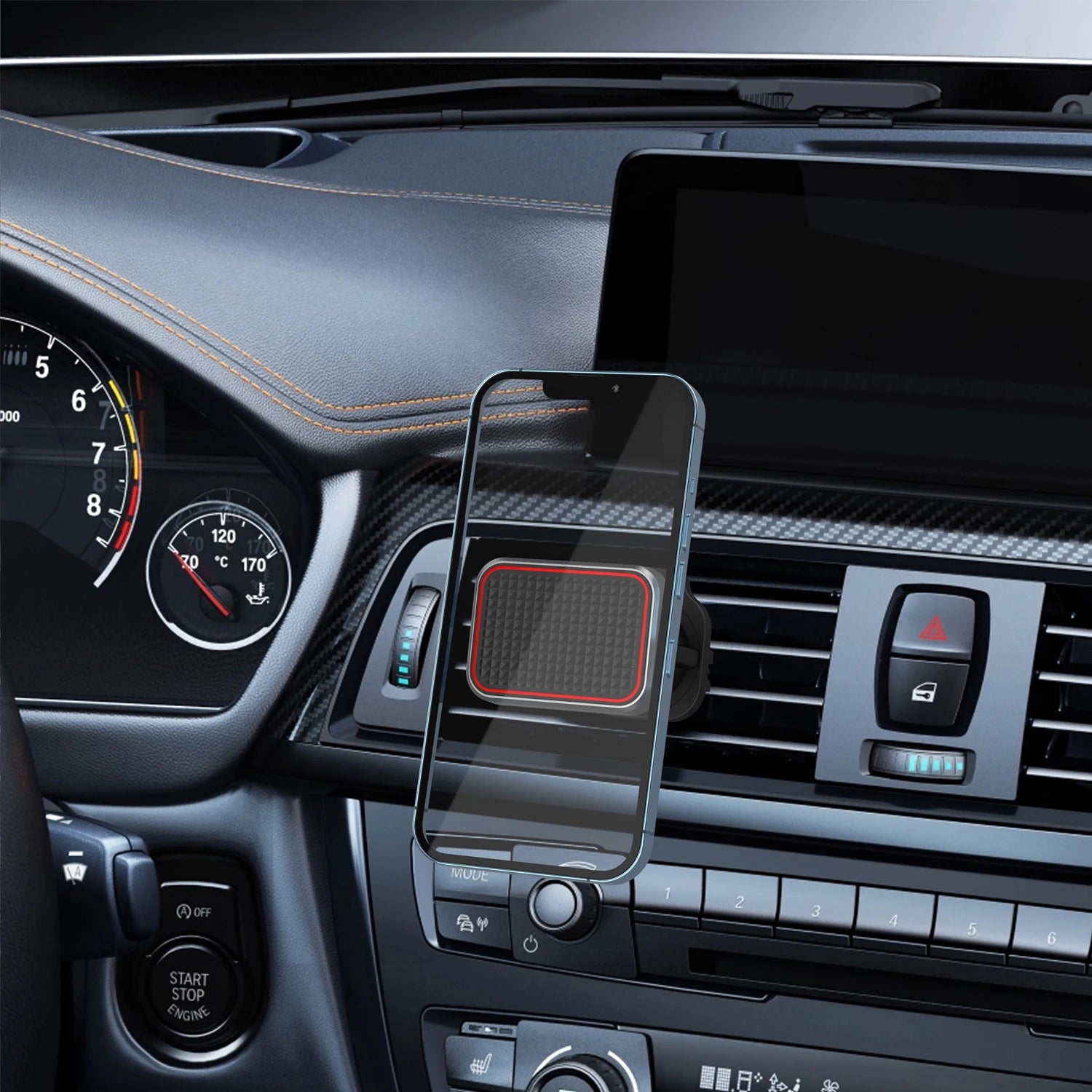 Support de téléphone magnétique support de téléphone de voiture magnétique [installation facile] support de téléphone pour voiture [6 aimants forts] support de téléphone portable pour voiture