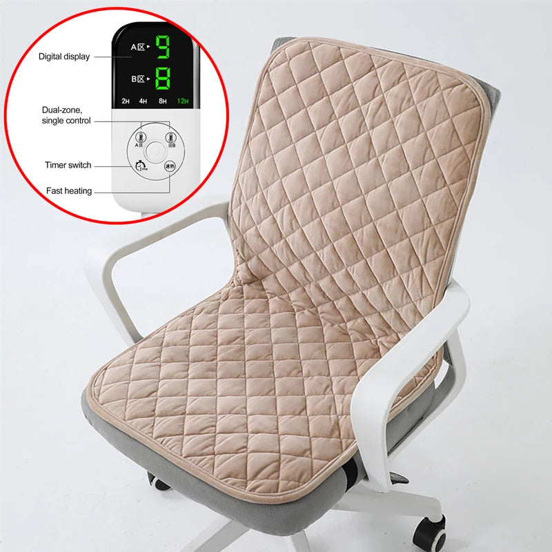 Coussin de siège chauffant électrique 45x90cm, tapis chauffant pour chaise de bureau, minuterie intelligente, coussin chauffant pour l'hiver, coussin de dossier intégré 220V