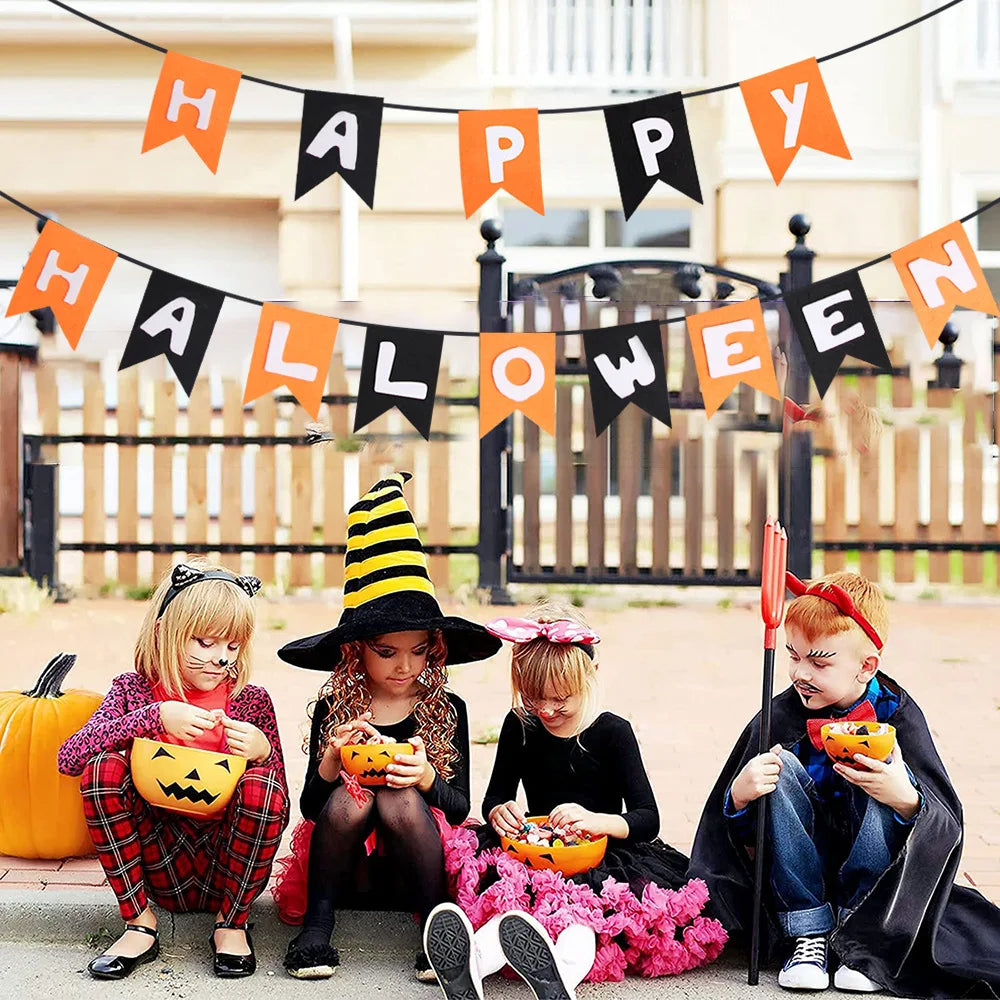 Decorative banners for Halloween parties, non-woven banners, stage setup supplies, festive hanging decorations