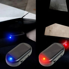 Fausse lumière de sécurité pour voiture, simulation d'alarme factice à énergie solaire, avertissement sans fil, lampe d'avertissement antivol, lumières clignotantes LED