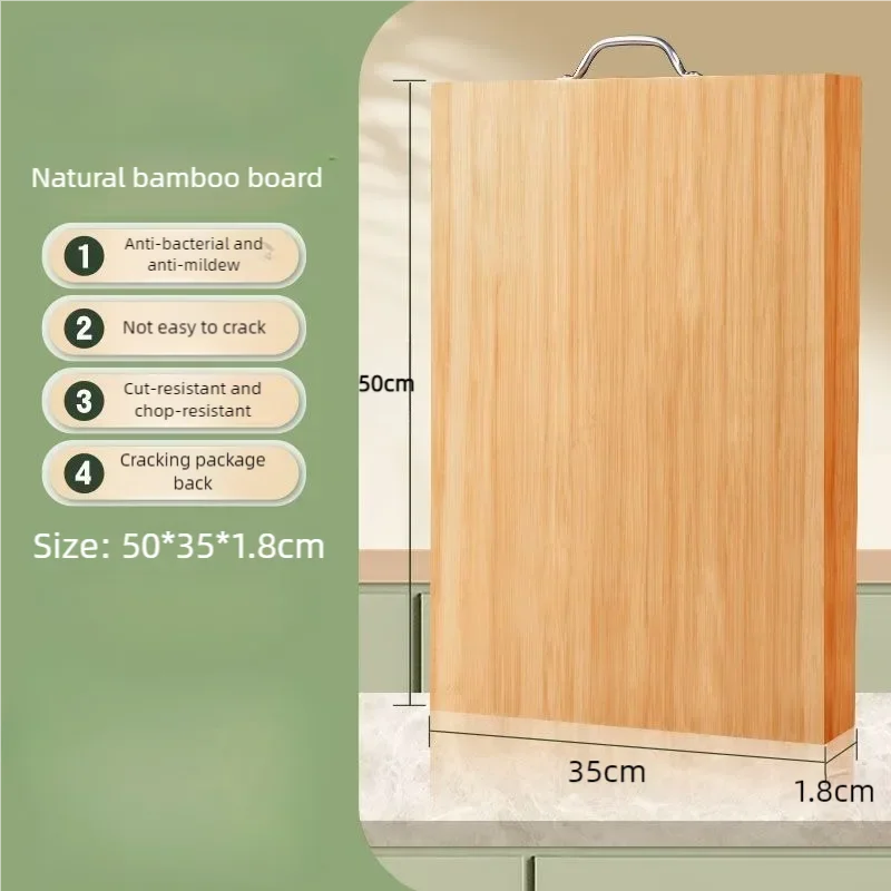 Planche à découper en bambou de cuisine, planche à couteaux rectangulaire, planche à découper en bois massif épais, planche à découper en bois et fruits