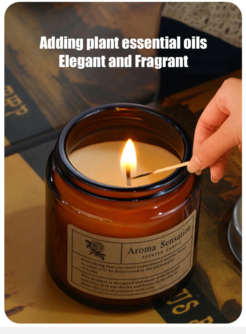 Aromatic, smokeless scented candle, handmade soy candle, warnings below, glass cup, home decoration, festival, wedding, birthday party gift