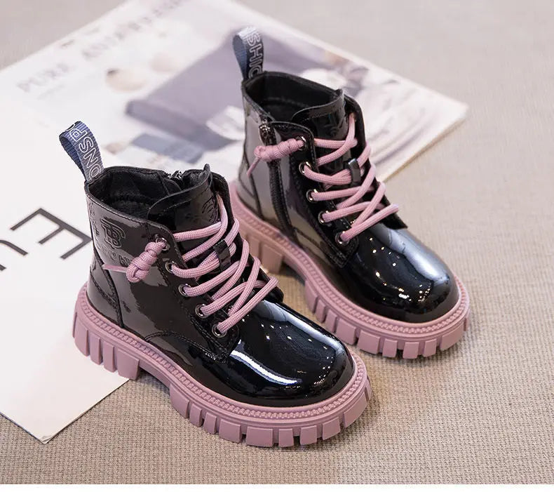 Bottes de neige imperméables pour enfants, style britannique, bottes de rinçage pour enfants, bottes chaudes pour garçons et filles, mode automne et hiver, 3 à 15 ans