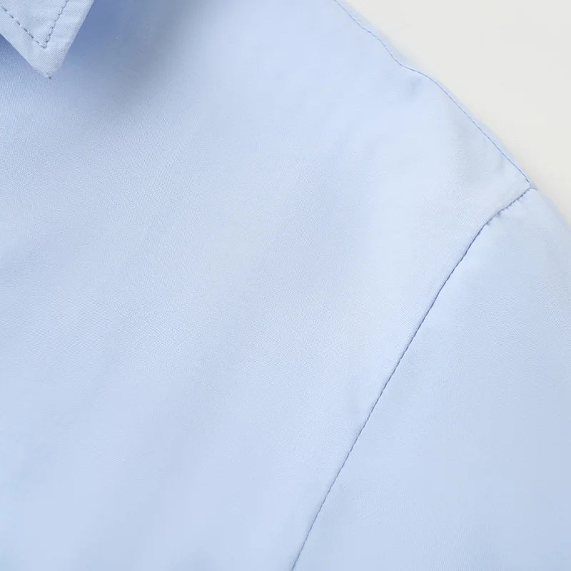 HXAO 2025 femme Blouses longues chemises à rayures femmes printemps été à manches longues bleu blanc chemise femme grands hauts chemises boutonnées