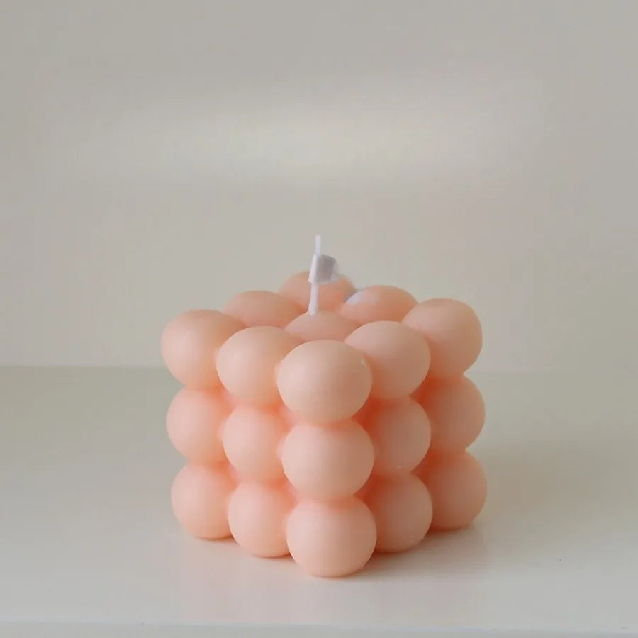 Bougie parfumée en forme de Cube à bulles, 1 pièce, faite à la main, pour aromathérapie, cire de soja, décoration de la maison, bougies pour fête d'anniversaire et de mariage