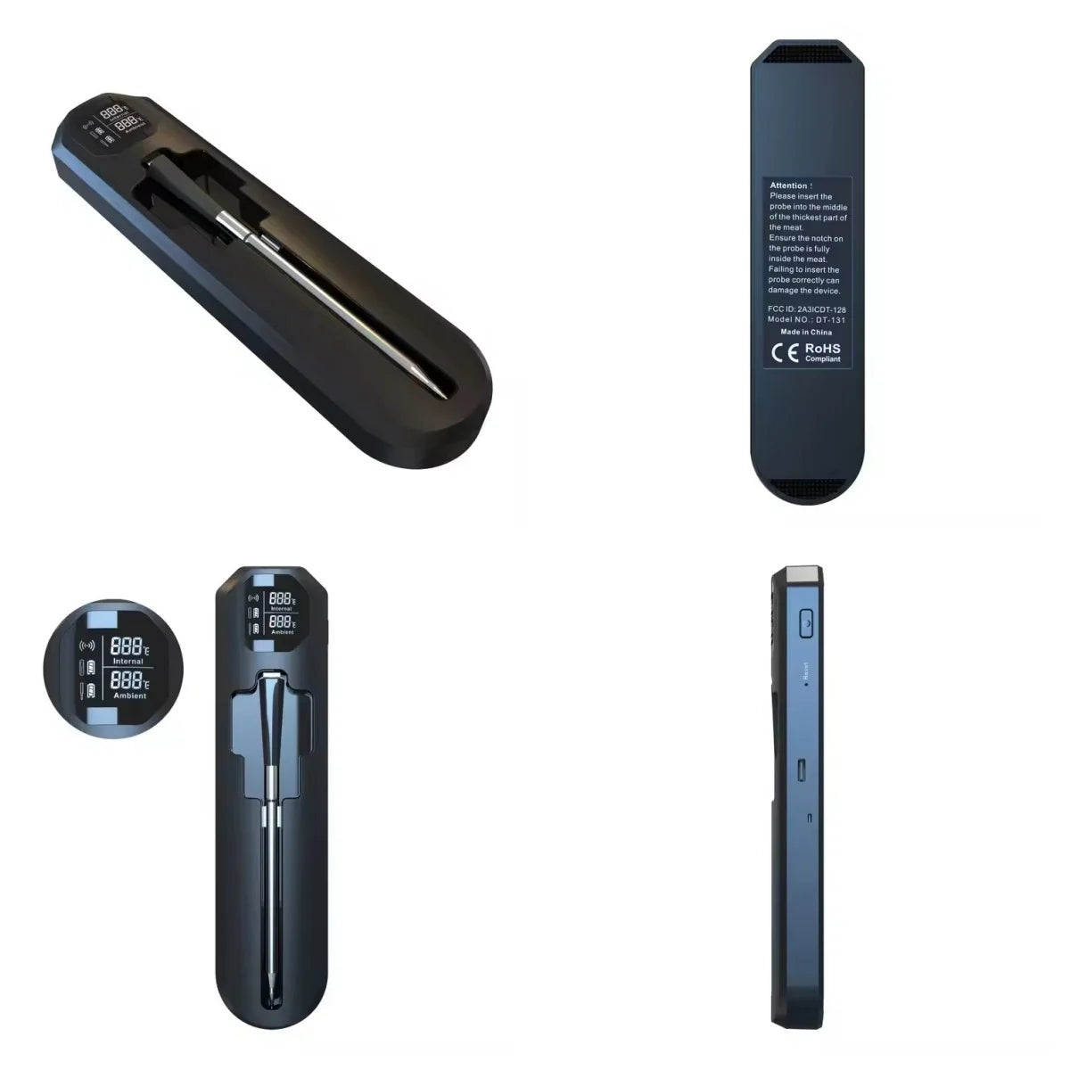 Thermomètre numérique pour cuisine thermomètre à viande sans fil Bluetooth IP67 thermomètres à affichage étanche pour griller BBQ alimentaire