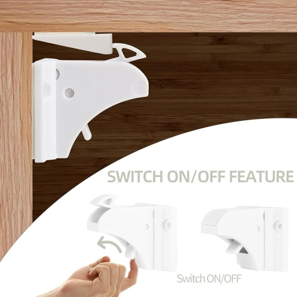Serrure de sécurité magnétique pour bébé, porte d'armoire à tiroirs auto-adhésive, limiteur magnétique à Induction Invisible, serrure d'armoire de Protection pour bébé