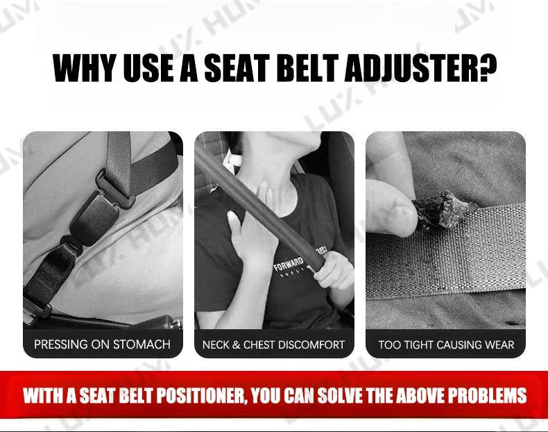 Ajusteur de ceinture de sécurité de voiture, réglage libre de la sangle d'épaule automatique, Clip de ceinture de sécurité pour les voyages, soulage la pression/Friction