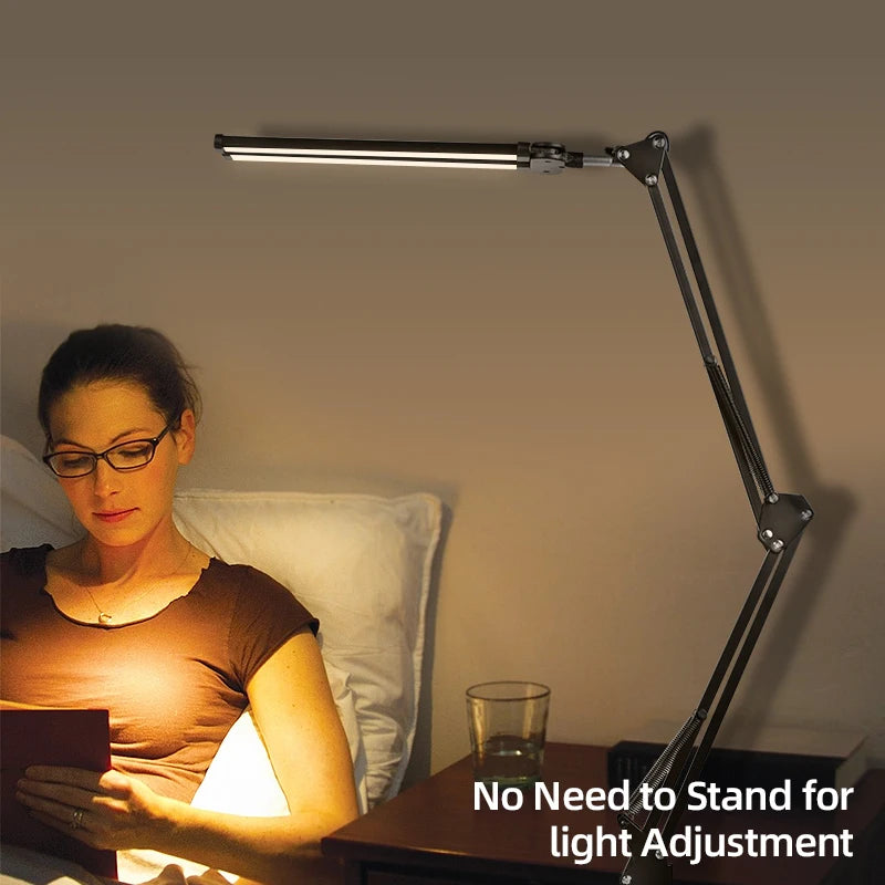 Lampes de bureau LED à double tête, lumière de moniteur d'ordinateur à intensité variable en continu, lampe de table USB pour étude de bureau, luminaire de lecture  lumiere bureau  lampe ecran ordinateur
