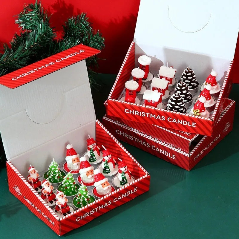 Bougies d'anniversaire sans fumée, 12 pièces, fournitures de décoration de noël, atmosphère, fabrication de bougies de noël, parfums, huile paraffine