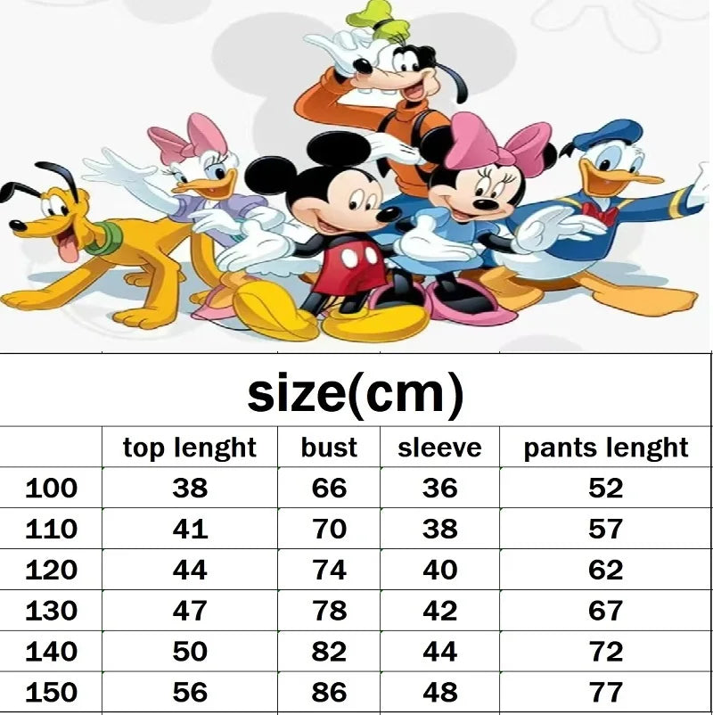 Ensemble de vêtements d'automne pour bébés filles, sweat-shirt imprimé Disney Minnie, pull, haut et pantalon, costume 2 pièces, survêtements pour enfants