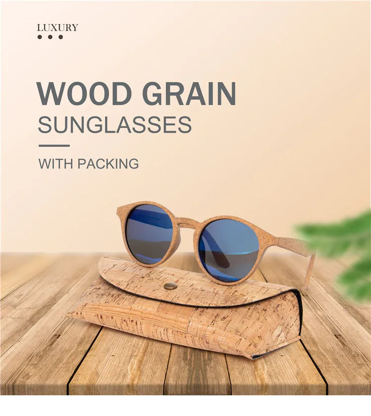 Kenbo haute qualité ronde bois bambou Grain lunettes de soleil polarisées avec étui mode femmes homme nuances lunettes de soleil en bois