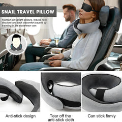 Oreiller cervical de voyage en mousse à mémoire de forme |   360 °   Support pour voiture de bureau d'avion |   Confort ergonomique pour les longs voyages et les déplacements secs