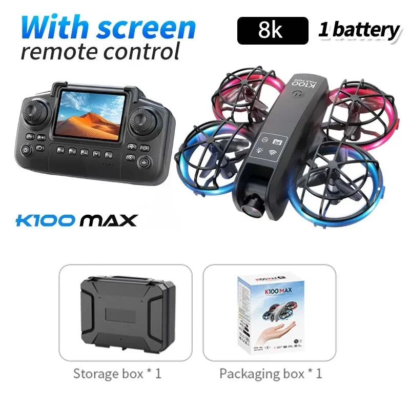 K100 MAX Mini GPS Drone 8K HD caméra vidéo en temps réel transmission écran contrôle évitement d'obstacles photographie aérienne RC quadrirotor