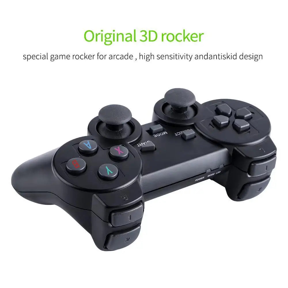 Console de jeu vidéo 2.4G, Double contrôleur sans fil, bâton de jeu 4K 10000 jeux 64 32 go, jeux rétro pour PS1/GBA Boy, cadeau de noël