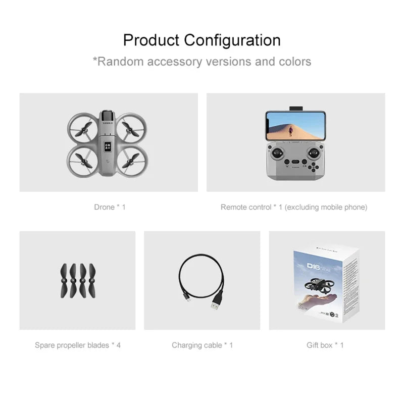 Xiaomi D16 Drone 8K HD double caméra réglable électriquement débit optique évitement d'obstacles quadrirotor télécommandé 15000M