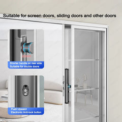 Serrure intelligente pour porte coulissante, étanche, mince, 2.8CM, mot de passe par empreinte digitale, carte IC, clé, compatible avec l'application TTlock et l'en-tête biométrique Alexa