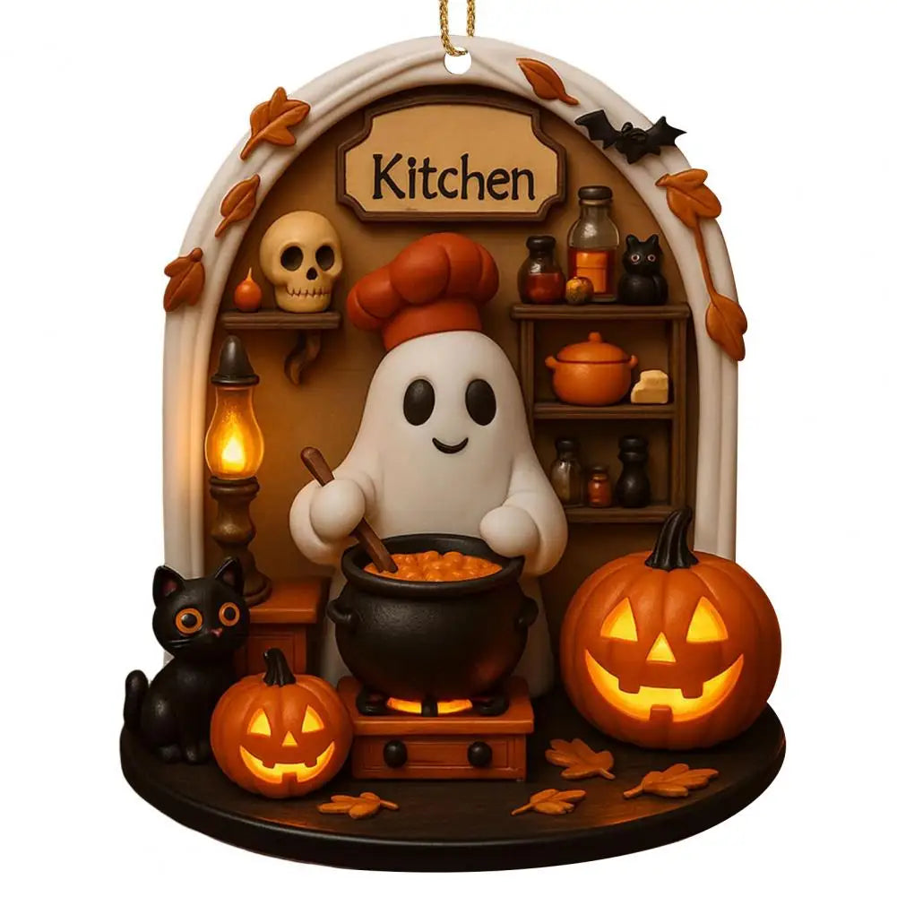 Cute Halloween decorations, warm Halloween ornaments, scary ghost ornaments for home interior decoration, acrylic for reading
