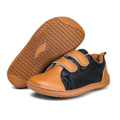 Chaussures Pieds Nus en Cuir Artificiel pour Garçon et Fille, Baskets Légères, Larges, Minimalistes, à la Mode, avec Boucle à Crochet, Plates de Marche