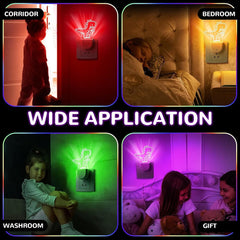 Veilleuses à brancher dans le mur, veilleuse à couleur changeante pour enfants, veilleuse LED RGB avec capteur du crépuscule à l'aube pour chambre d'enfants