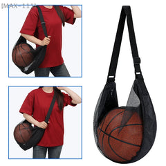 Sac à balle unique avec poche à fermeture éclair, 1 pièce, sac de rangement de balle en maille, équipement de Sport, filet de rangement à cordon de serrage, transport de basket-ball
