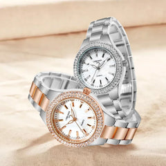 2025 CHRONOS nouvelle montre élégante pour femmes cadran coquille avec strass luxe décontracté mode dames robe étanche montre-bracelet