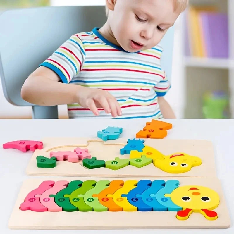Puzzles en bois pour enfants, puzzle de chiffres, puzzles de dinosaures et animaux, trafic, jouets de puzzle de personnages pour garçon et fille, cadeau idéal, 1-6