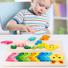Puzzles en bois pour enfants, puzzle de chiffres, puzzles de dinosaures et animaux, trafic, jouets de puzzle de personnages pour garçon et fille, cadeau idéal, 1-6