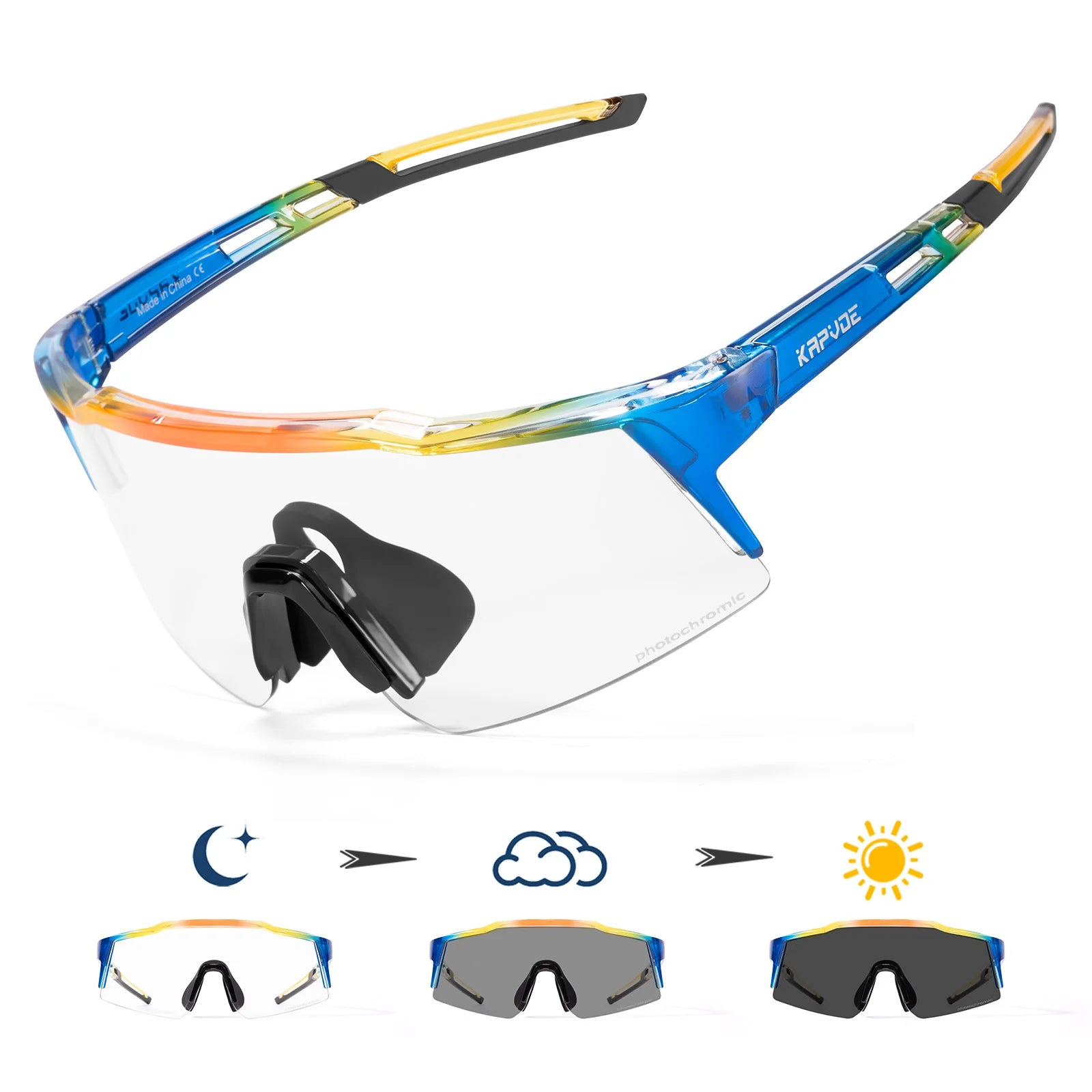 Kapvoe lunettes de soleil photochromiques pour enfants Protection UV400 lunettes de cyclisme de Sport enfants garçons filles lunettes de vélo de mode lunettes de vélo