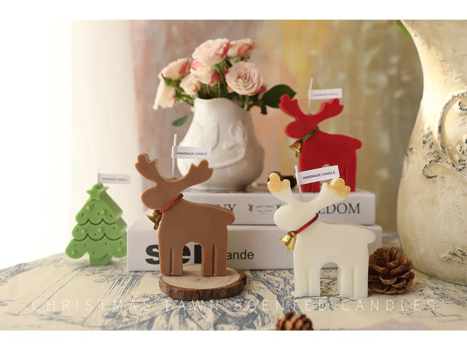 Christmas candles, scented deer candles, home decoration, scented candles, Merry Christmas, giving a festive gift for the home, New Year's