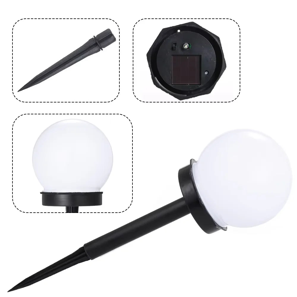 Style moderne jardin solaire pelouse lumières Camping en plein air paysage urbain décoratif LED étanche ampoule circulaire lampe économie d'énergie