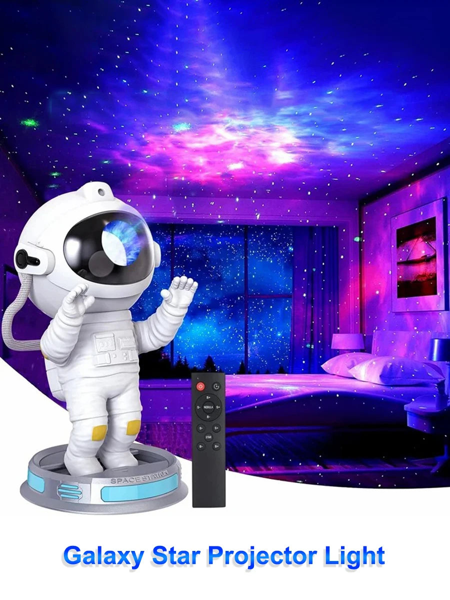 Projecteur d'étoiles pour enfants, veilleuse avec télécommande 360 ° Éclairage de galaxie de nébuleuse d'astronaute de conception réglable pour enfants adultes