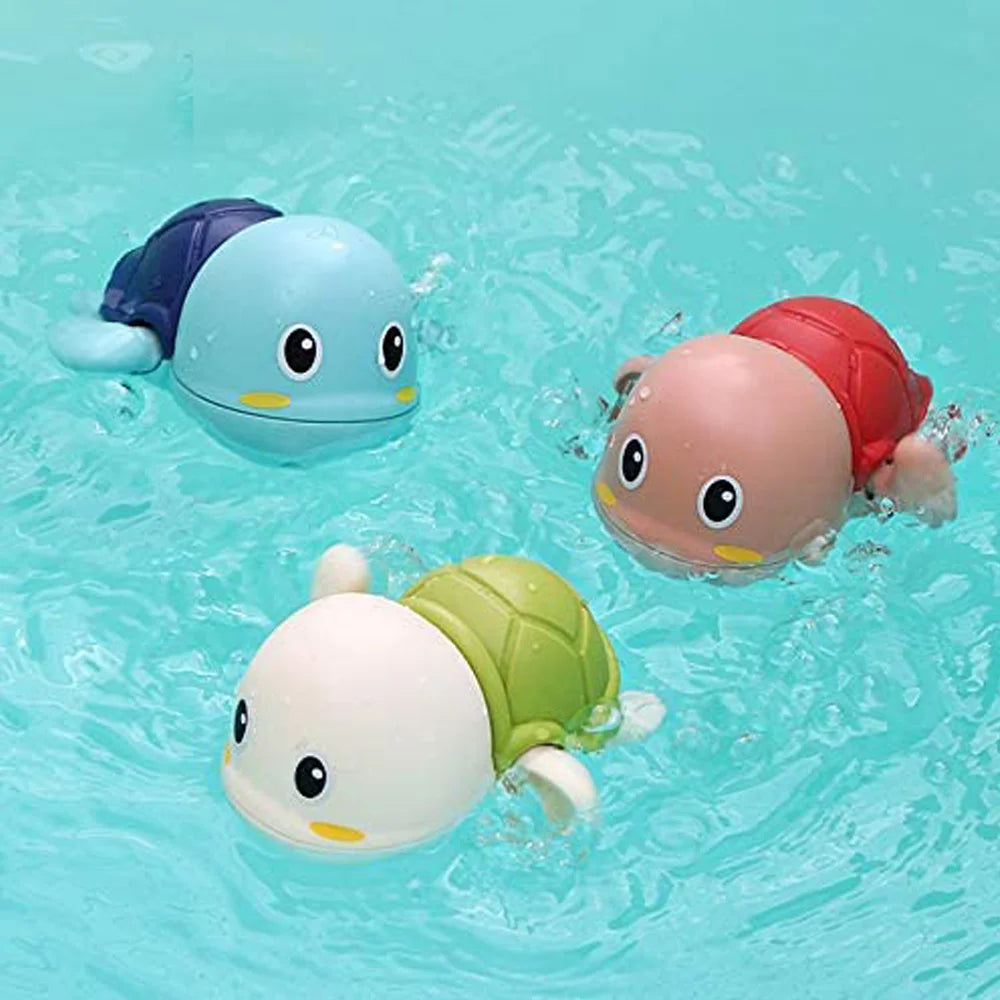Jouets de bain pour bébé, 3 pièces, tortues de natation mignonnes, jeu d'eau, jouets à remonter pour enfants d'âge préscolaire, jouets de piscine