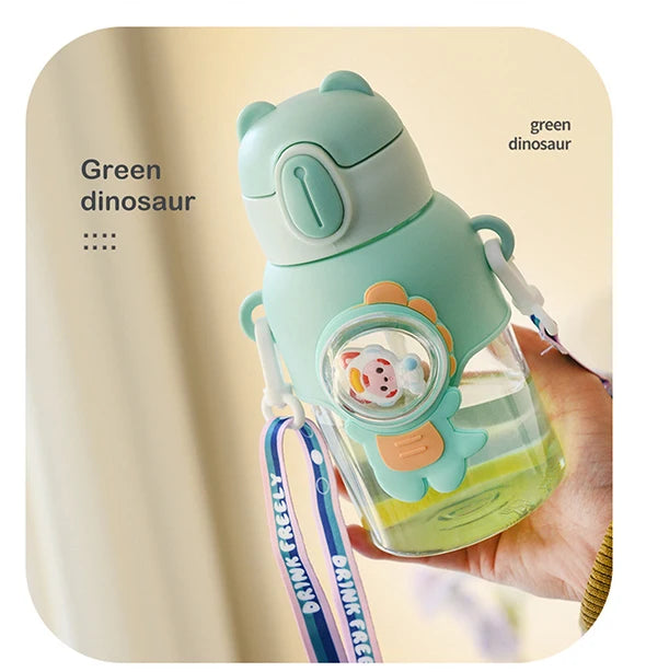 Tasse d'eau d'été Kawaii de 600ML pour enfants, tasse en paille antichute de grande valeur pour garçons et Cirls, bouilloire pour bébé aller à l'école