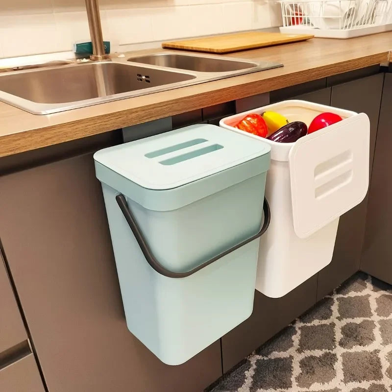 Poubelle de cuisine, petit poubelle de compost de comptoir avec couvercle, récipient de sucettes alimentaires sans odeur, poubelle murale