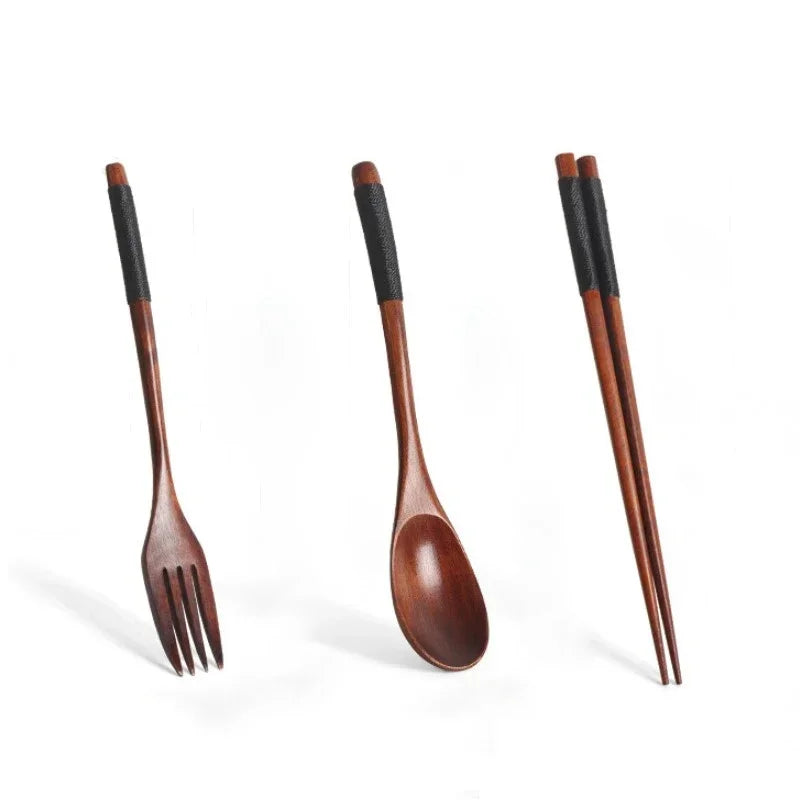 Cuillère fourchette baguettes couverts portables ensemble de couverts en bois voyage ensemble de couverts écologiques cadeaux ustensiles pour ensembles de cuisine salle à manger