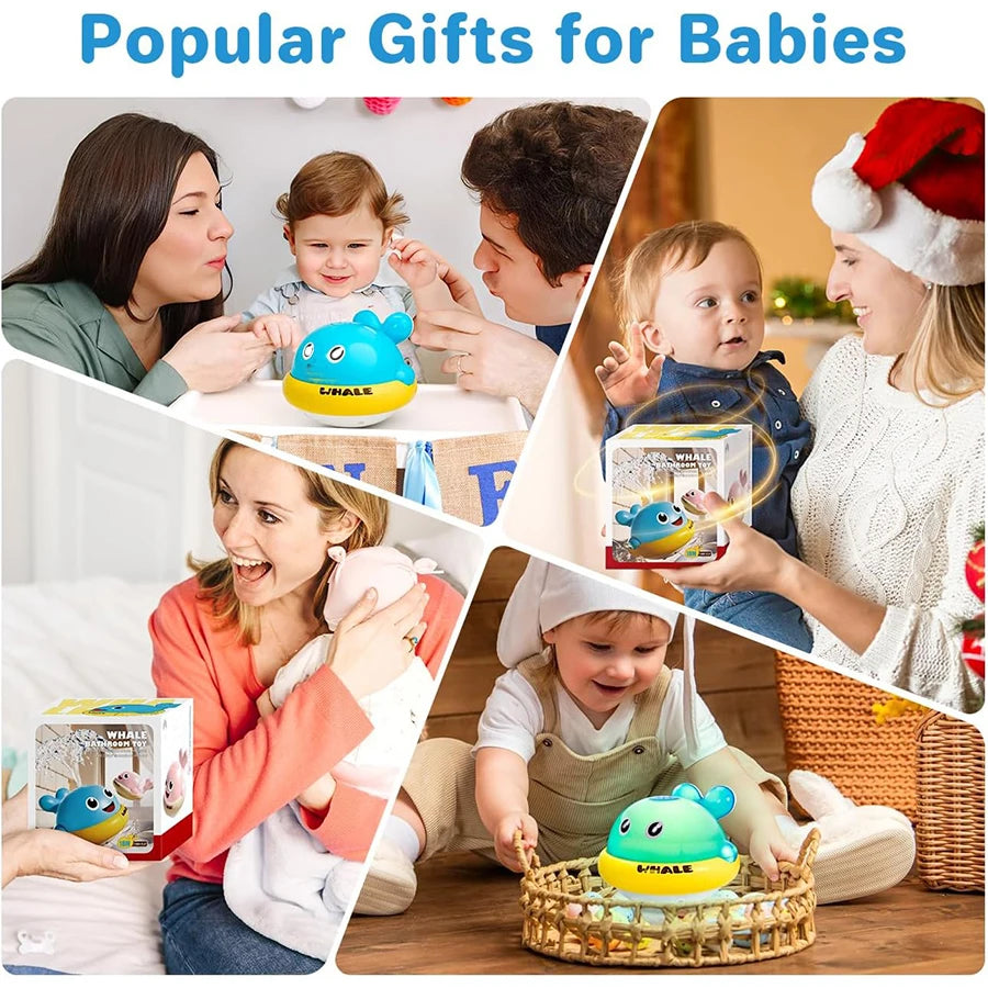 Jouets de bain pour bébé, jouets de bain pour enfants en bas âge, jouets de bain de baleine lumineuse, arroseur, Table d'eau de piscine, jouets pour nourrissons, fontaine de baignoire