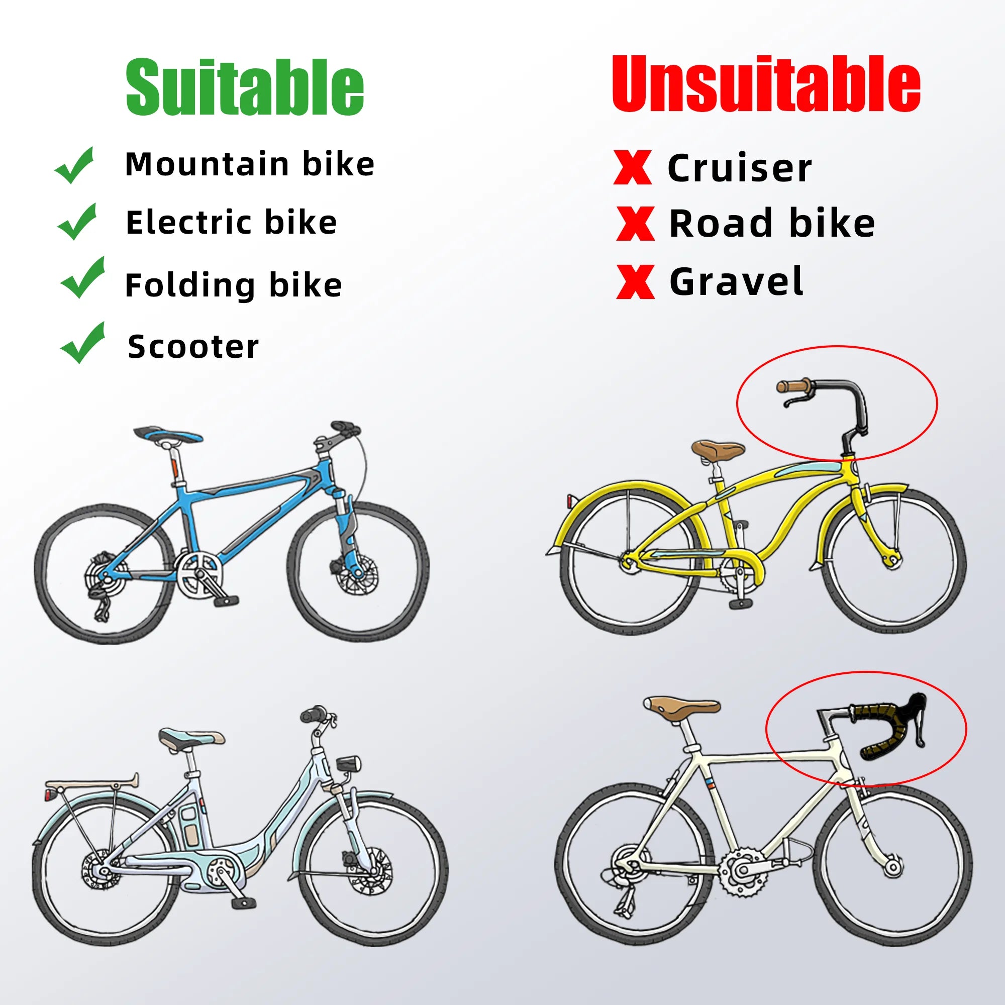 RBRL rétroviseur de vélo vtt guidon fin miroir HD grand Angle étendu Durable vélo rétroviseurs latéraux pour Scooter électrique