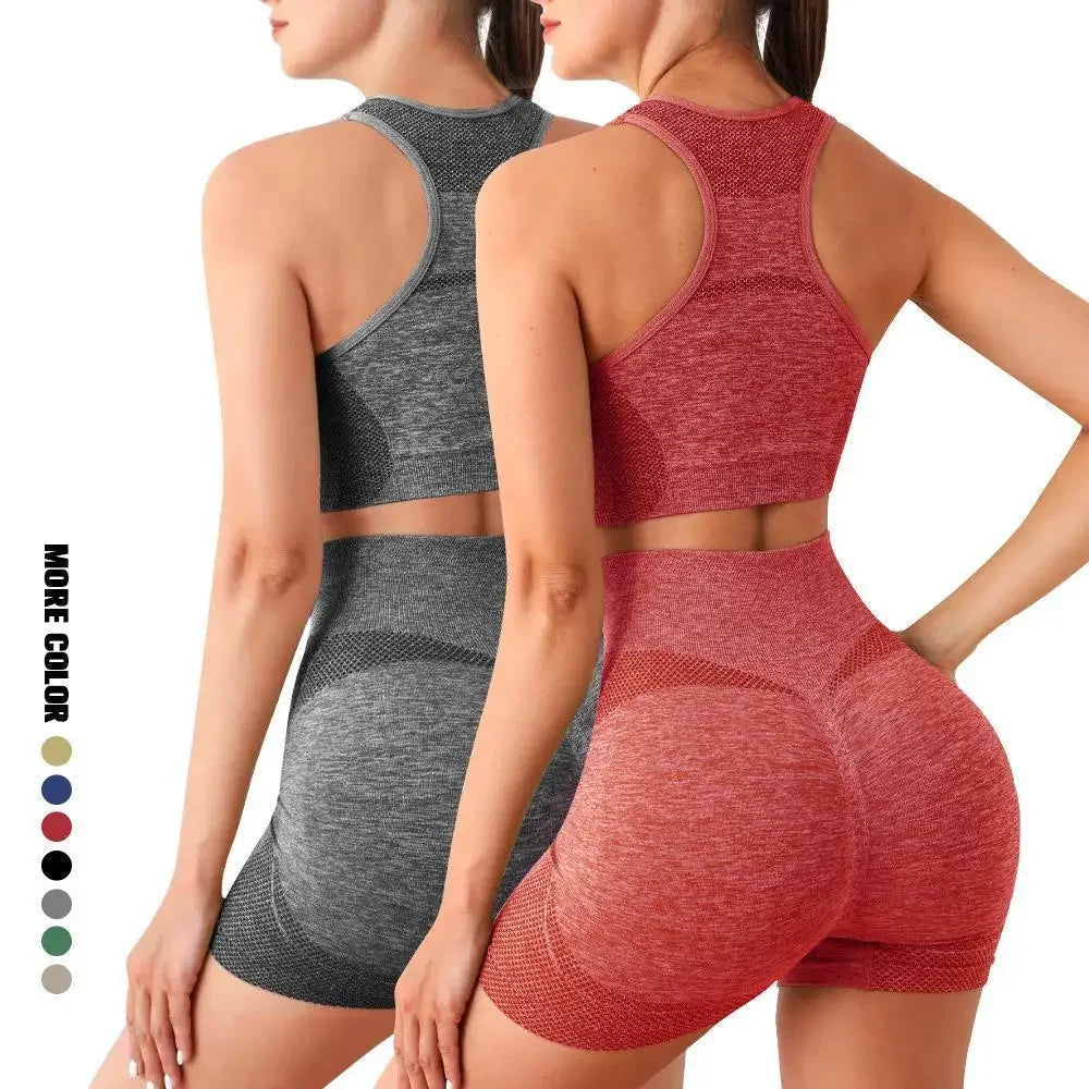 Ensemble de Yoga Shorts de gymnastique femmes Sport soutiens-gorge brassière hauts d'entraînement pour femmes vêtements de Yoga Fitness Leggings ensemble de gymnastique ensembles de Yoga sans couture