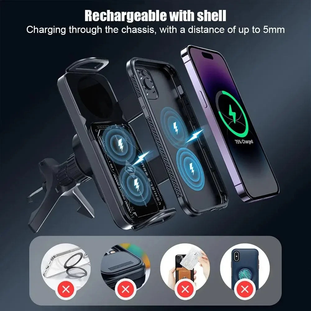 Support de téléphone portable/Pad Intelligent élevé, support de téléphone magnétique pour voiture, support de téléphone rotatif automatique 2 en 1, chargeur de voiture sans fil