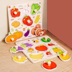 Jouets Montessori pour bébé, Puzzle 3d en bois, dessin animé, Intelligence animale, jouets éducatifs d'apprentissage précoce pour enfants